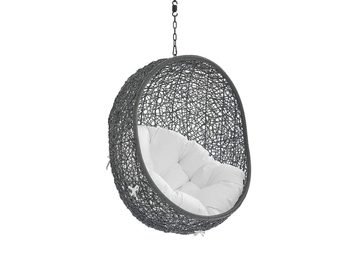 EEI-3634-GRY-WHI Hide Sunbrella® Fabric Swing Outdoor Patio Lounge Chair Without Stand By Modway