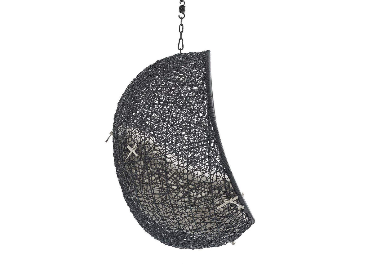 EEI-3635-BLK-BEI Encase Sunbrella® Fabric Swing Outdoor Patio Lounge Chair Without Stand By Modway