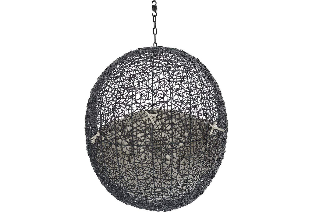 EEI-3635-BLK-BEI Encase Sunbrella® Fabric Swing Outdoor Patio Lounge Chair Without Stand By Modway