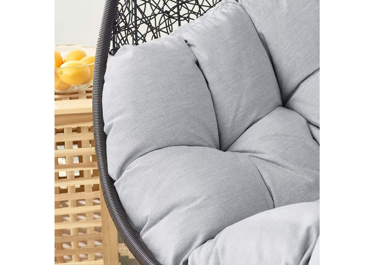 EEI-3635-BLK-GRY Encase Sunbrella® Fabric Swing Outdoor Patio Lounge Chair Without Stand By Modway