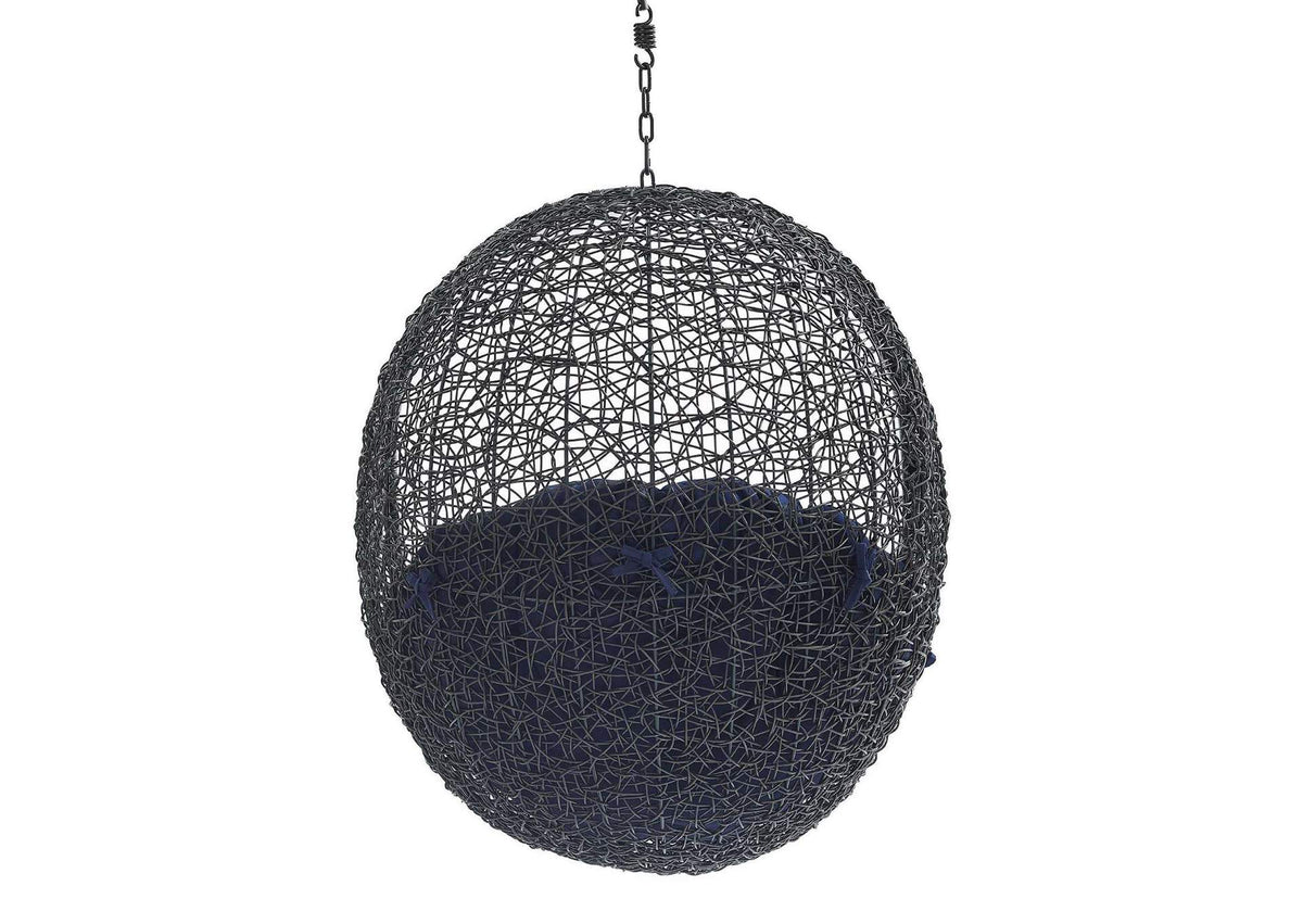 EEI-3635-BLK-NAV Encase Sunbrella® Fabric Swing Outdoor Patio Lounge Chair Without Stand By Modway