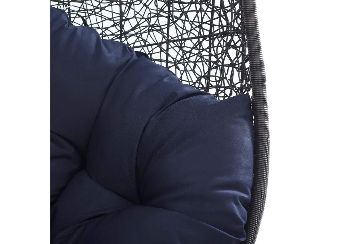 EEI-3635-BLK-NAV Encase Sunbrella® Fabric Swing Outdoor Patio Lounge Chair Without Stand By Modway