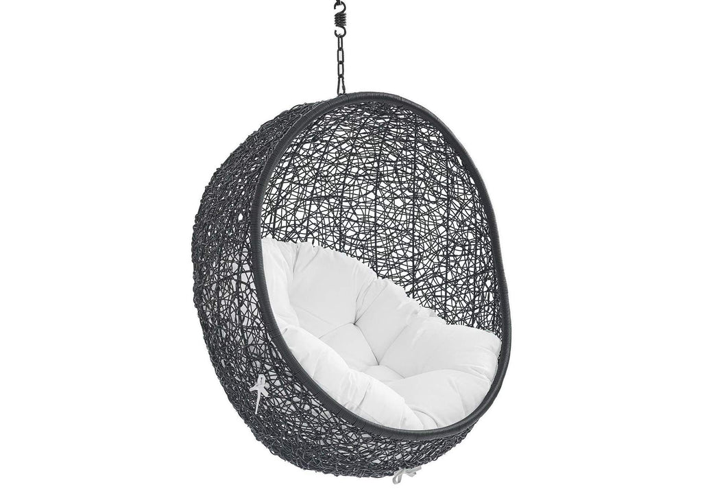 EEI-3635-BLK-WHI Encase Sunbrella® Fabric Swing Outdoor Patio Lounge Chair Without Stand By Modway