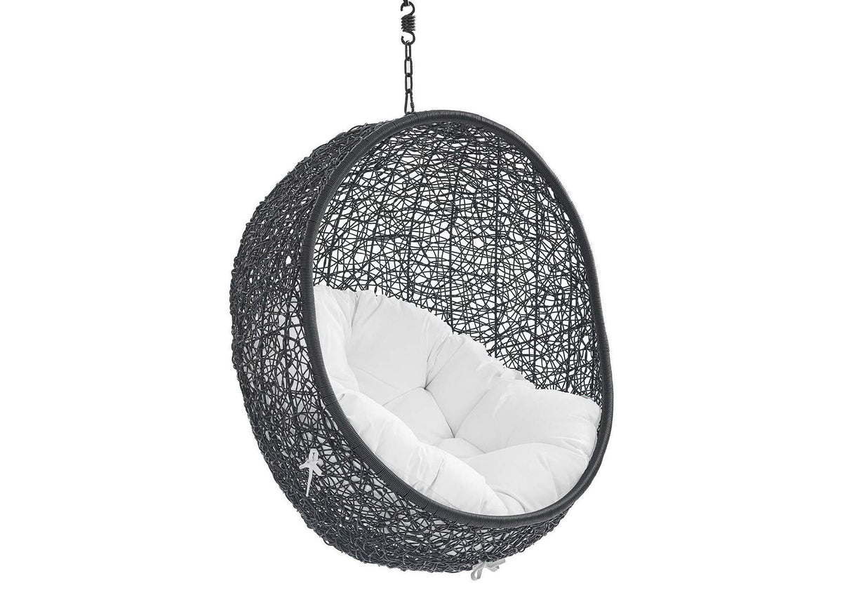 EEI-3635-BLK-WHI Encase Sunbrella® Fabric Swing Outdoor Patio Lounge Chair Without Stand By Modway