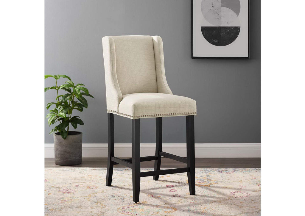 EEI-3735-BEI Baron Upholstered Fabric Counter Stool By Modway