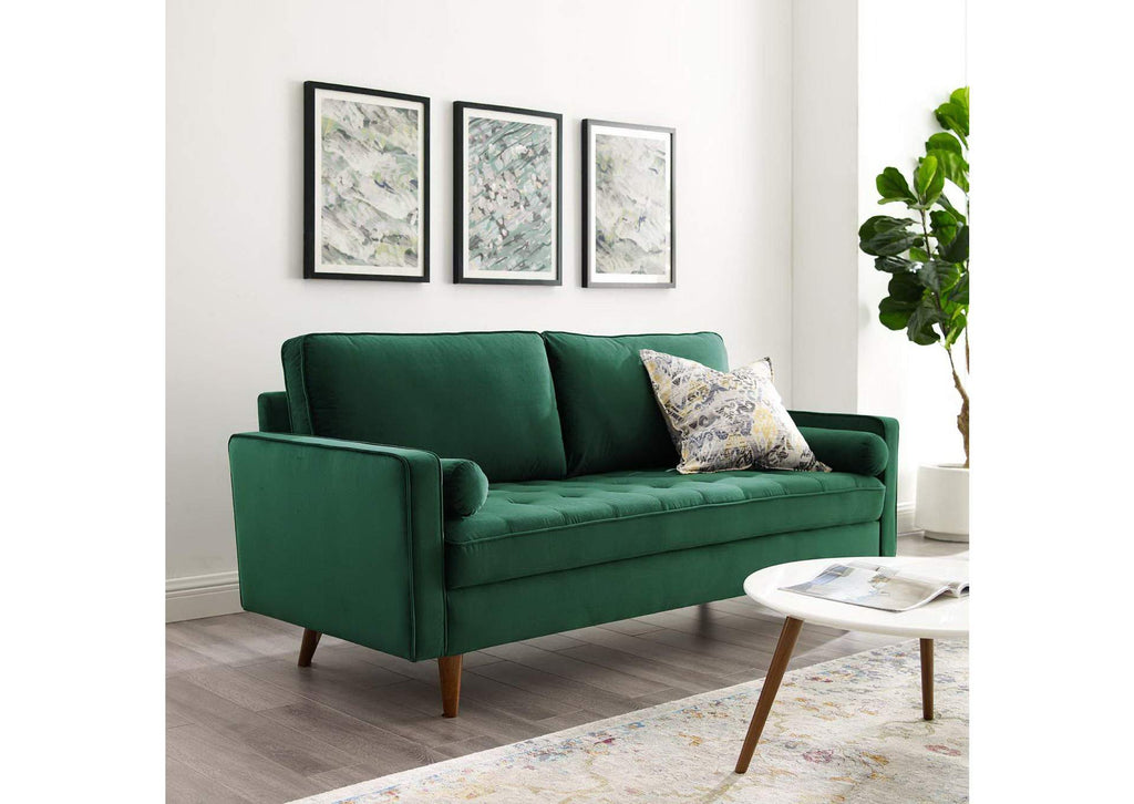 EEI-3764-GRN Valour Performance Velvet Sofa By Modway