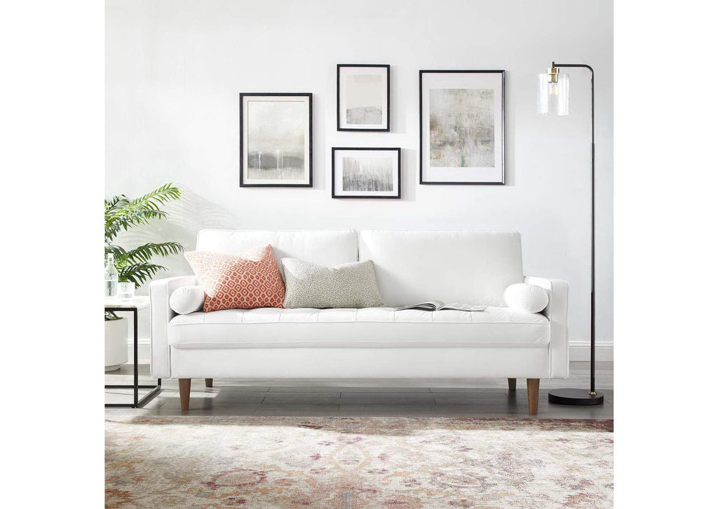 EEI-3764-WHI Valour Performance Velvet Sofa By Modway