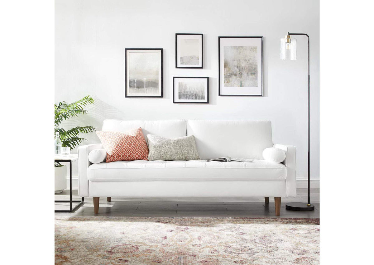 EEI-3764-WHI Valour Performance Velvet Sofa By Modway