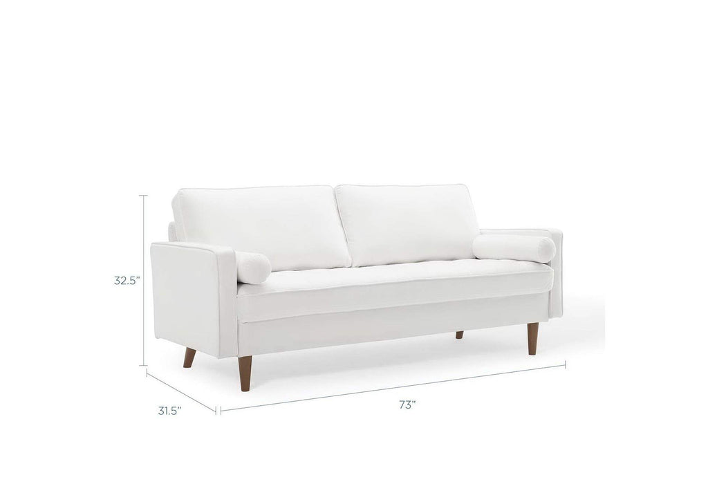 EEI-3764-WHI Valour Performance Velvet Sofa By Modway