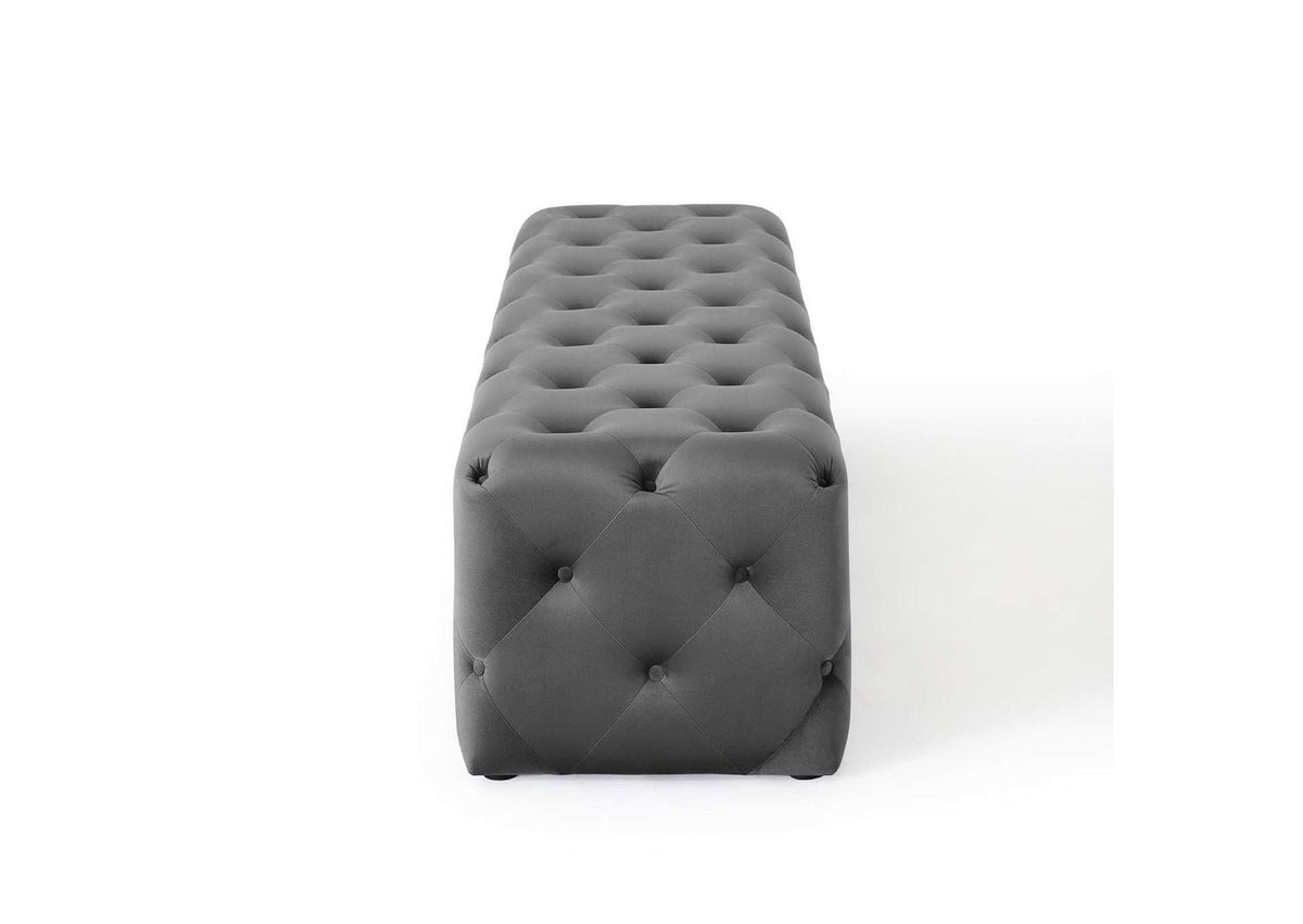 EEI-3772-GRY Amour 72" Tufted Button Entryway Performance Velvet Bench By Modway