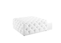 EEI-3773-WHI Amour Tufted Button Large Square Faux Leather Ottoman By Modway