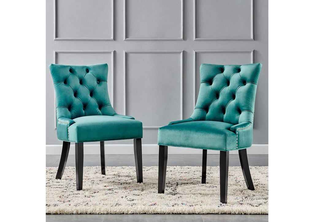 EEI-3780-TEA Regent Tufted Performance Velvet Dining Side Chairs Set Of 2 By Modway