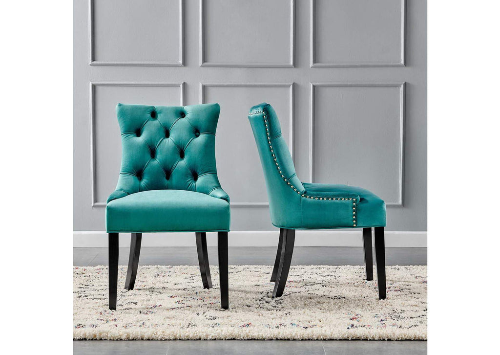 EEI-3780-TEA Regent Tufted Performance Velvet Dining Side Chairs Set Of 2 By Modway