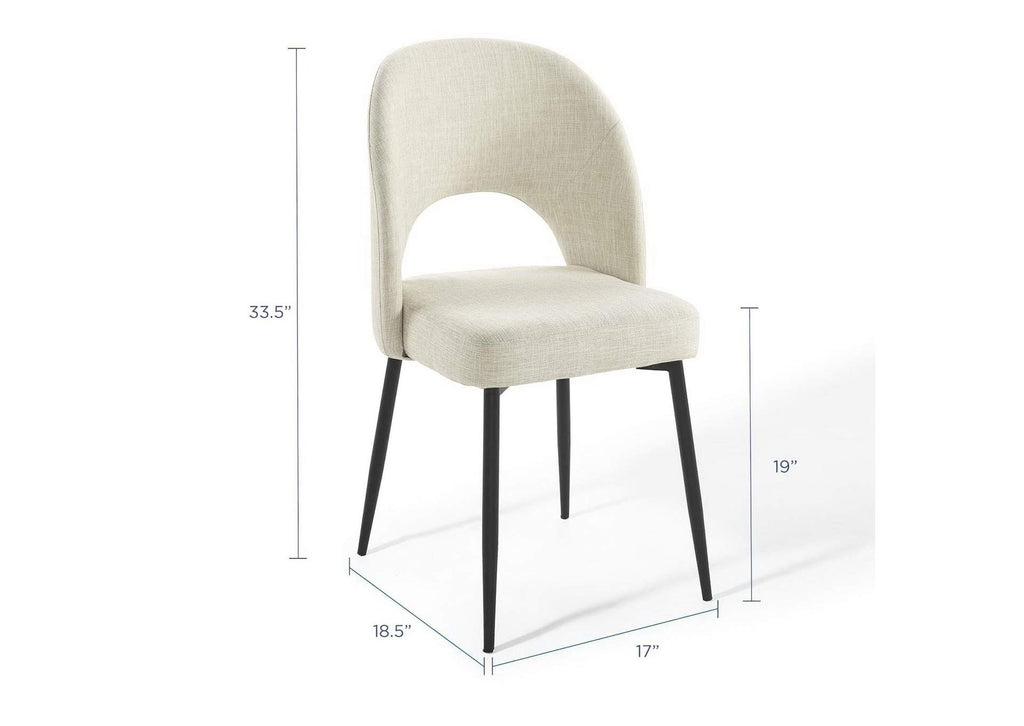 EEI-3801-BLK-BEI Rouse Upholstered Fabric Dining Side Chair By Modway