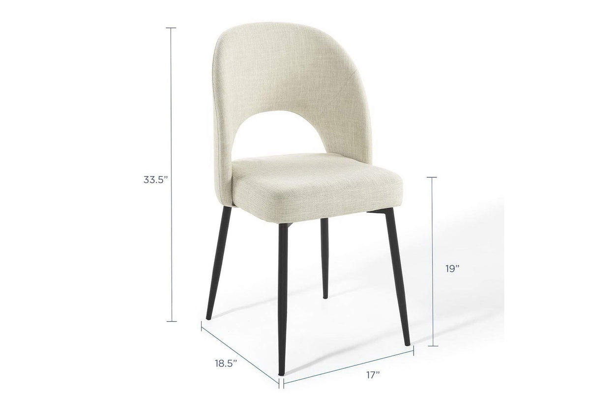 EEI-3801-BLK-BEI Rouse Upholstered Fabric Dining Side Chair By Modway