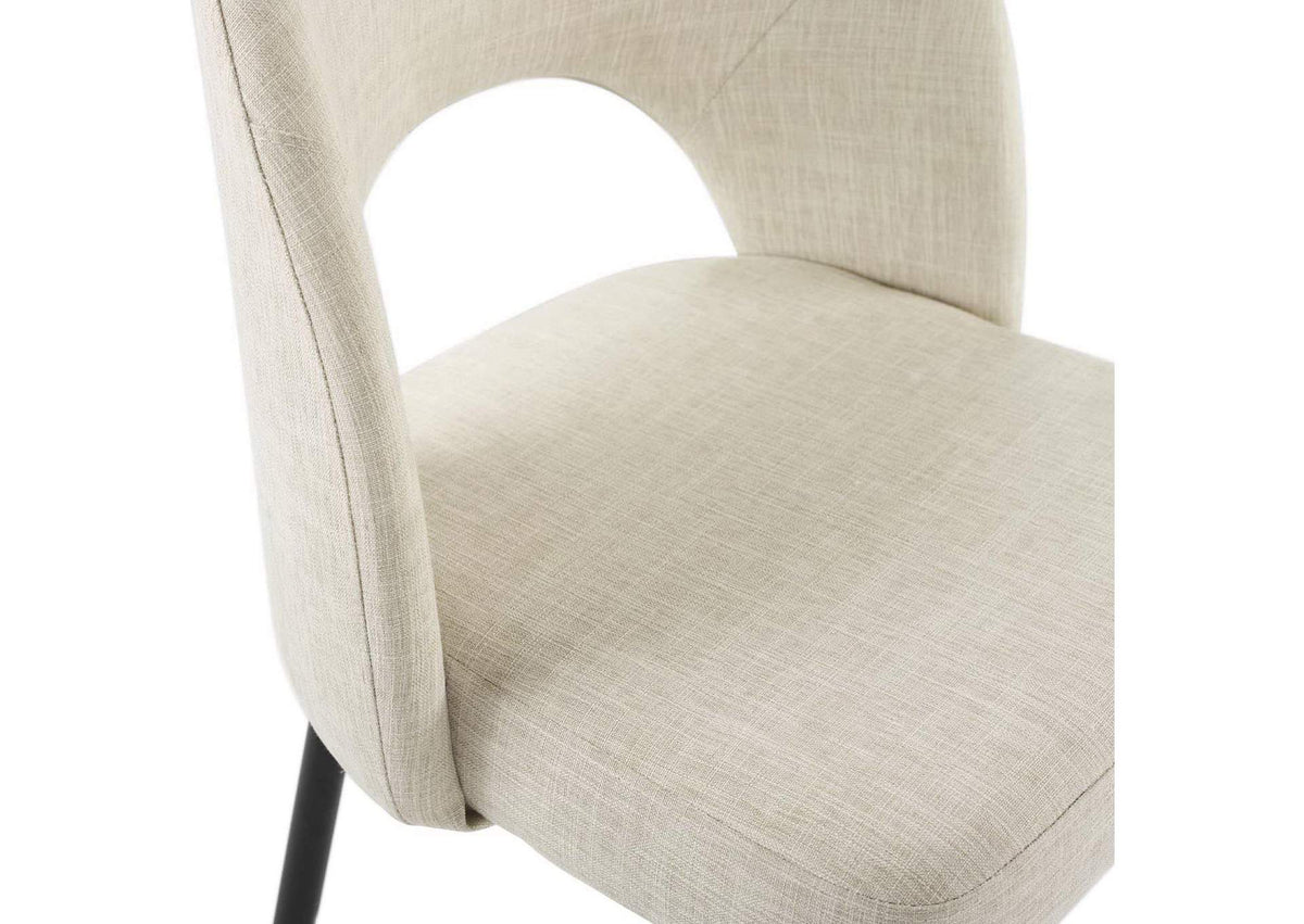 EEI-3801-BLK-BEI Rouse Upholstered Fabric Dining Side Chair By Modway