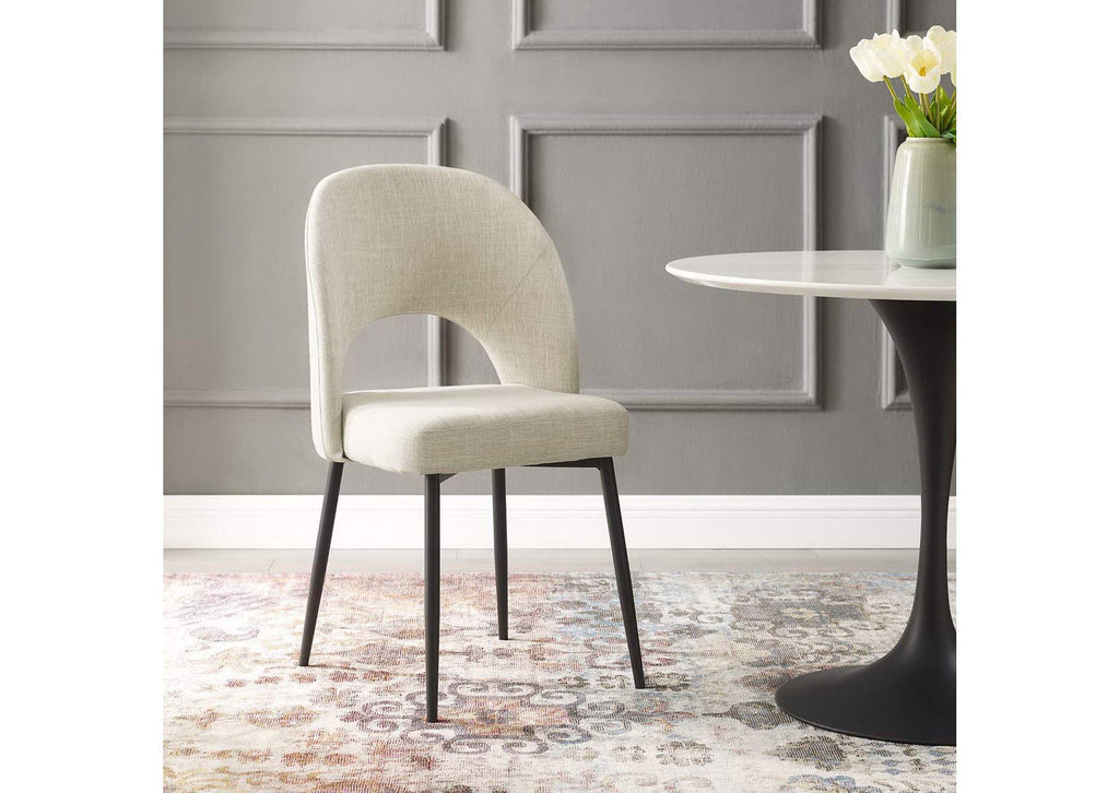 EEI-3801-BLK-BEI Rouse Upholstered Fabric Dining Side Chair By Modway