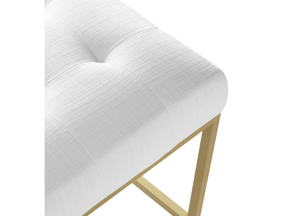 EEI-3852-GLD-WHI Privy Gold Stainless Steel Upholstered Fabric Counter Stool By Modway
