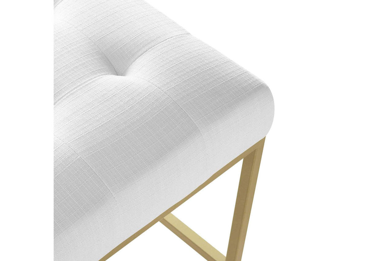 EEI-3852-GLD-WHI Privy Gold Stainless Steel Upholstered Fabric Counter Stool By Modway