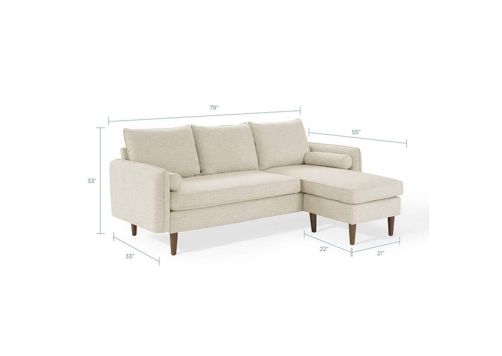 EEI-3867-BEI Revive Upholstered Right Or Left Sectional Sofa By Modway