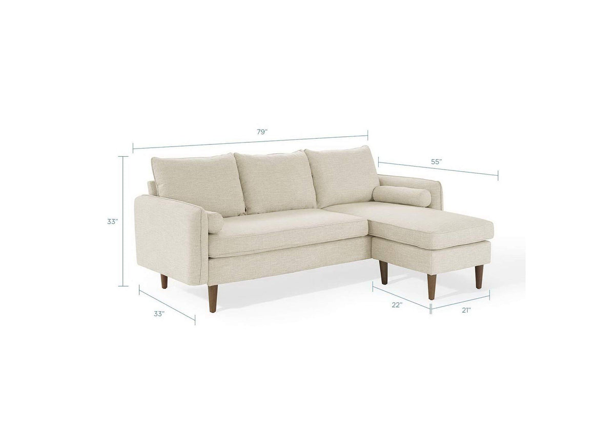 EEI-3867-BEI Revive Upholstered Right Or Left Sectional Sofa By Modway