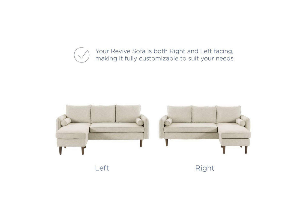 EEI-3867-BEI Revive Upholstered Right Or Left Sectional Sofa By Modway
