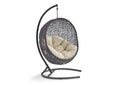 EEI-3943-BLK-BEI Encase Sunbrella® Swing Outdoor Patio Lounge Chair By Modway