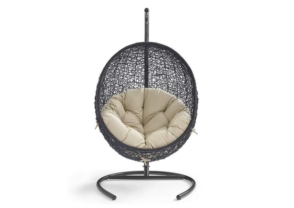 EEI-3943-BLK-BEI Encase Sunbrella® Swing Outdoor Patio Lounge Chair By Modway