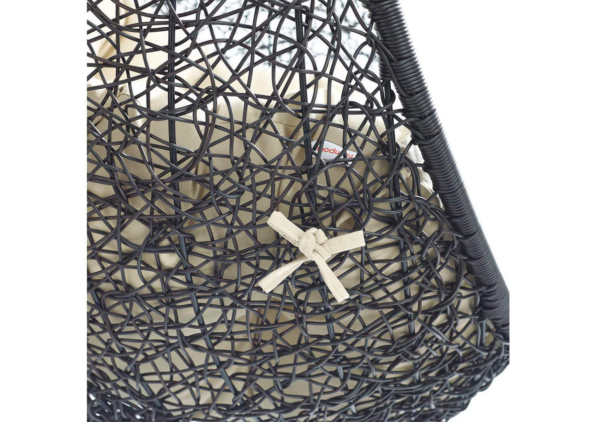 EEI-3943-BLK-BEI Encase Sunbrella® Swing Outdoor Patio Lounge Chair By Modway
