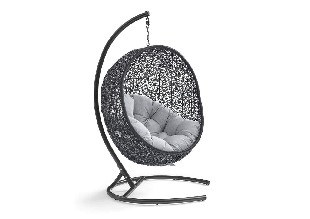 EEI-3943-BLK-GRY Encase Sunbrella® Swing Outdoor Patio Lounge Chair By Modway