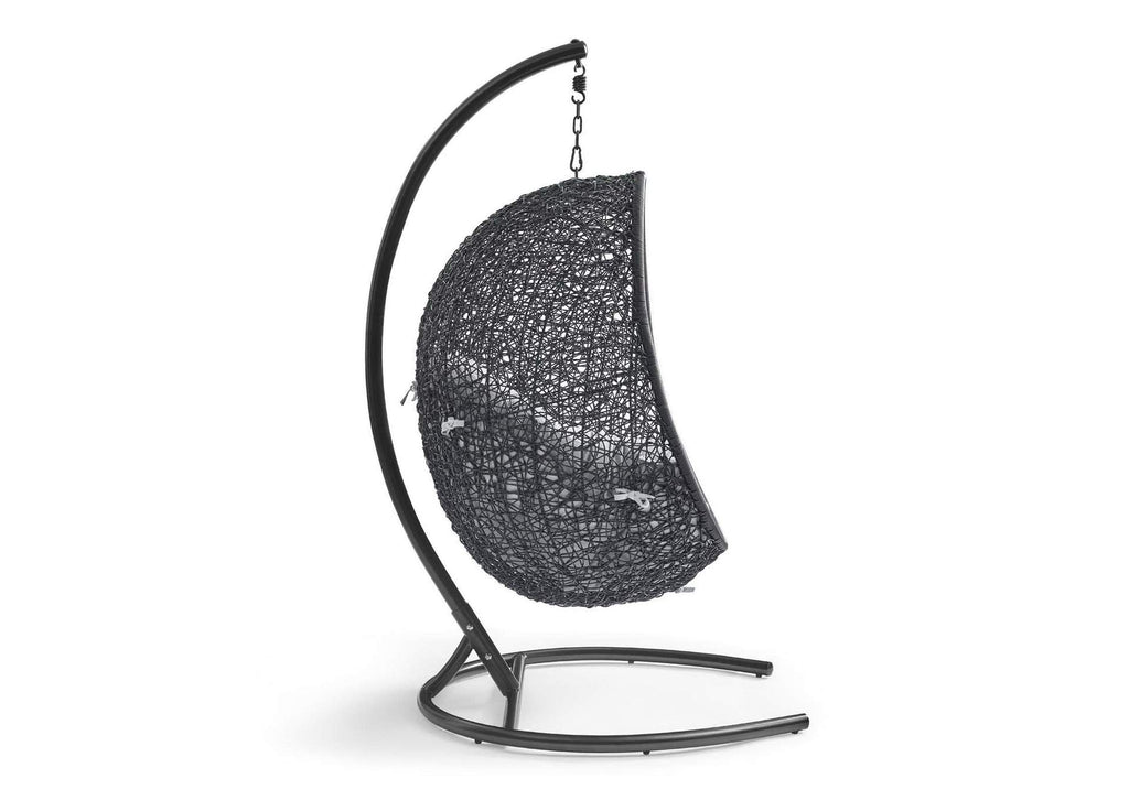 EEI-3943-BLK-GRY Encase Sunbrella® Swing Outdoor Patio Lounge Chair By Modway