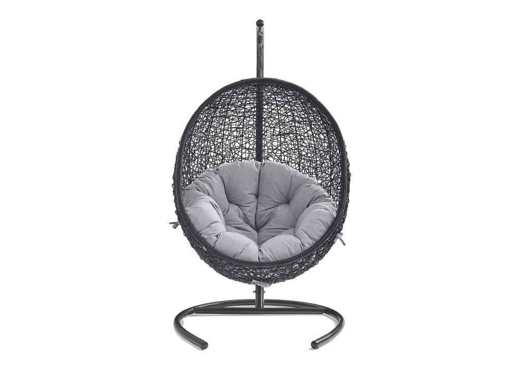 EEI-3943-BLK-GRY Encase Sunbrella® Swing Outdoor Patio Lounge Chair By Modway