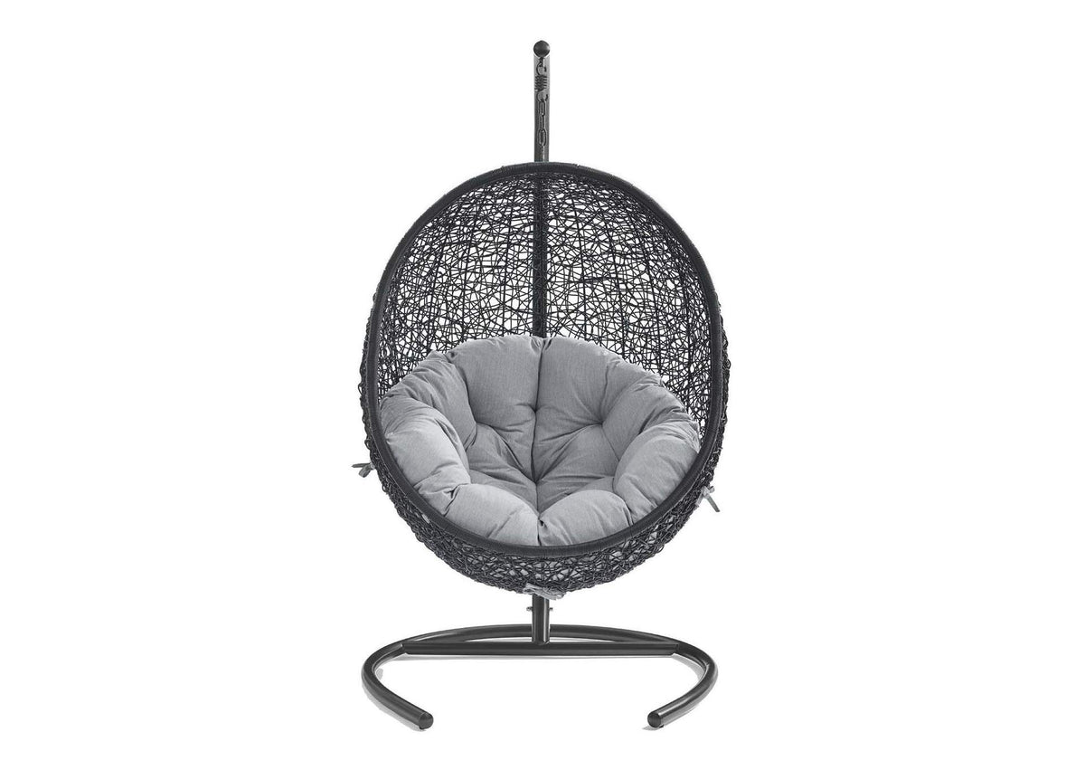 EEI-3943-BLK-GRY Encase Sunbrella® Swing Outdoor Patio Lounge Chair By Modway