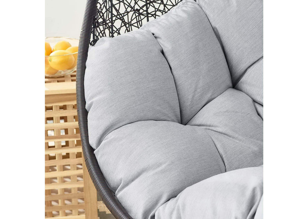 EEI-3943-BLK-GRY Encase Sunbrella® Swing Outdoor Patio Lounge Chair By Modway