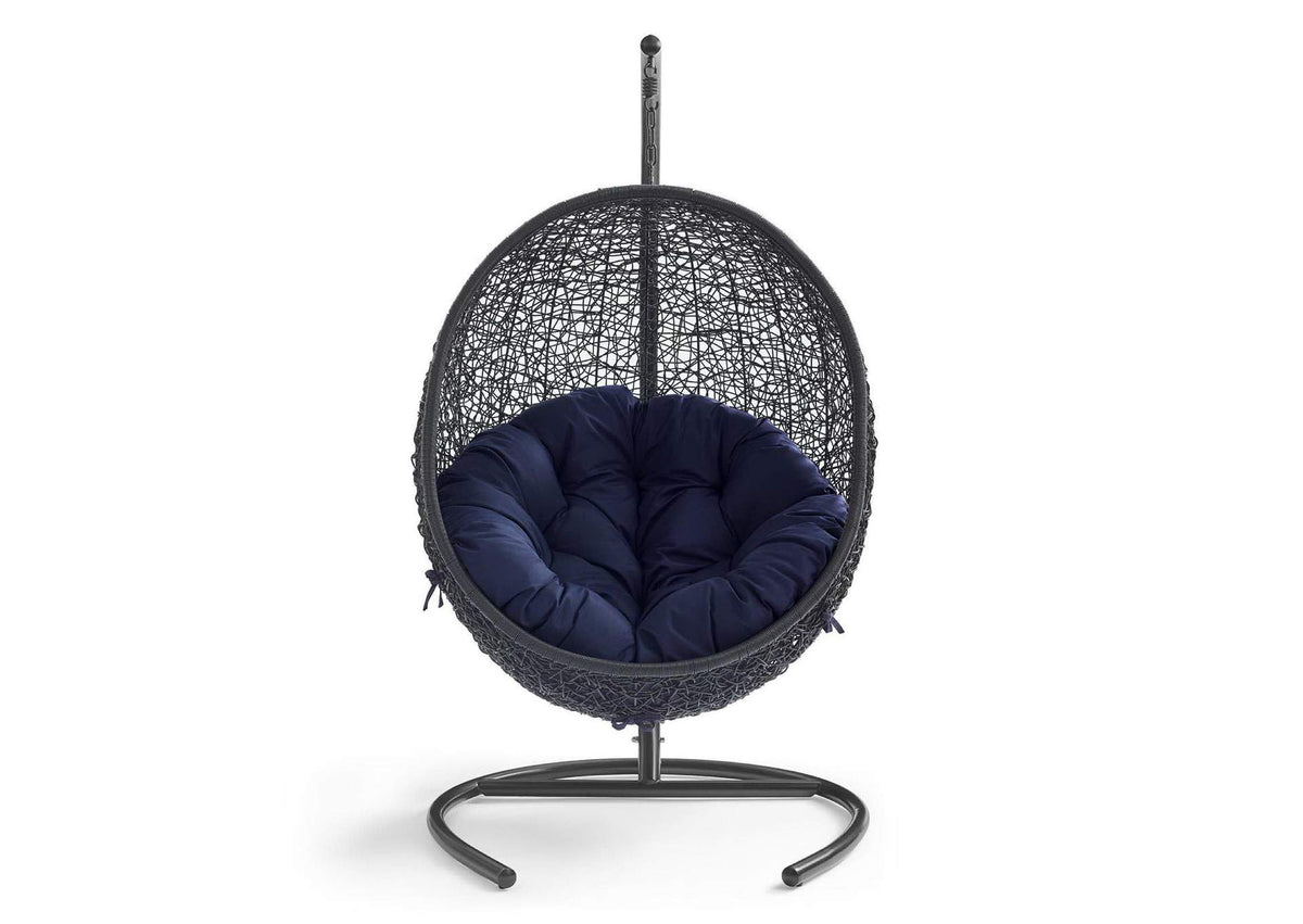 EEI-3943-BLK-NAV Encase Sunbrella® Swing Outdoor Patio Lounge Chair By Modway