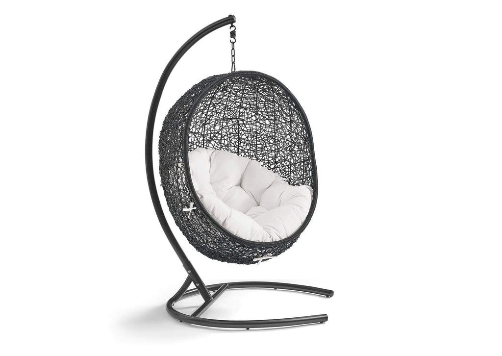 EEI-3943-BLK-WHI Encase Sunbrella® Swing Outdoor Patio Lounge Chair By Modway