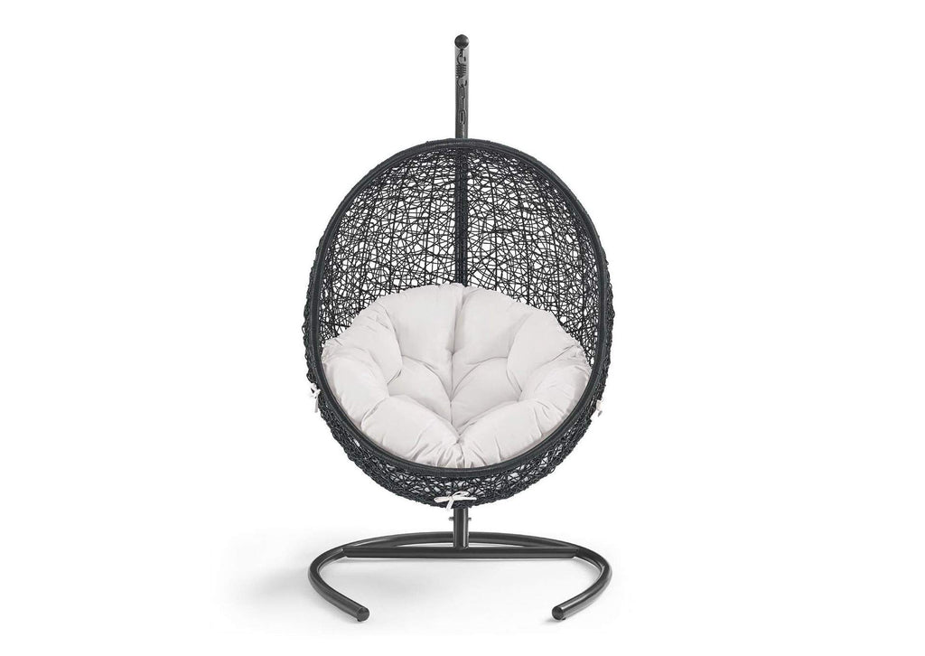 EEI-3943-BLK-WHI Encase Sunbrella® Swing Outdoor Patio Lounge Chair By Modway