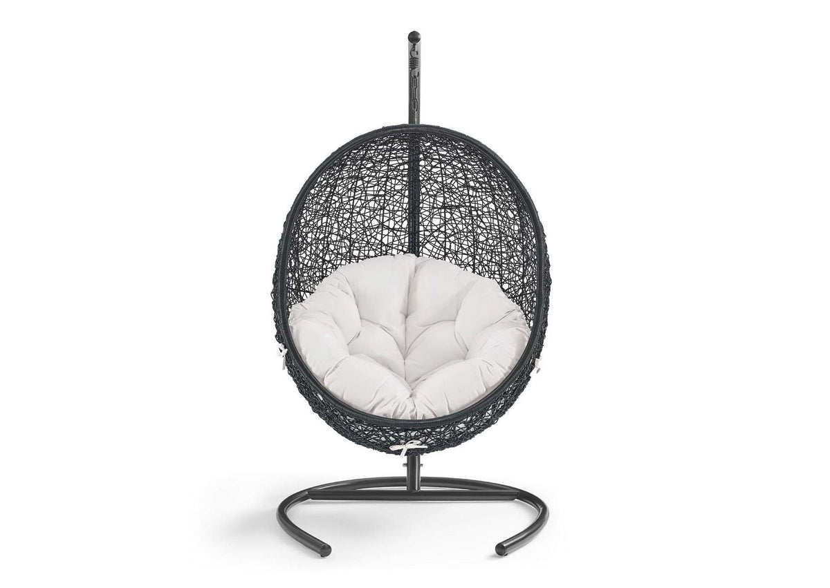 EEI-3943-BLK-WHI Encase Sunbrella® Swing Outdoor Patio Lounge Chair By Modway