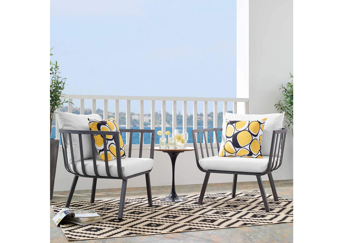 EEI-3960-SLA-WHI Riverside Outdoor Patio Aluminum Armchair Set Of 2 By Modway
