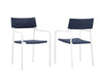 EEI-3962-WHI-NAV Raleigh Outdoor Patio Aluminum Armchair Set Of 2 By Modway