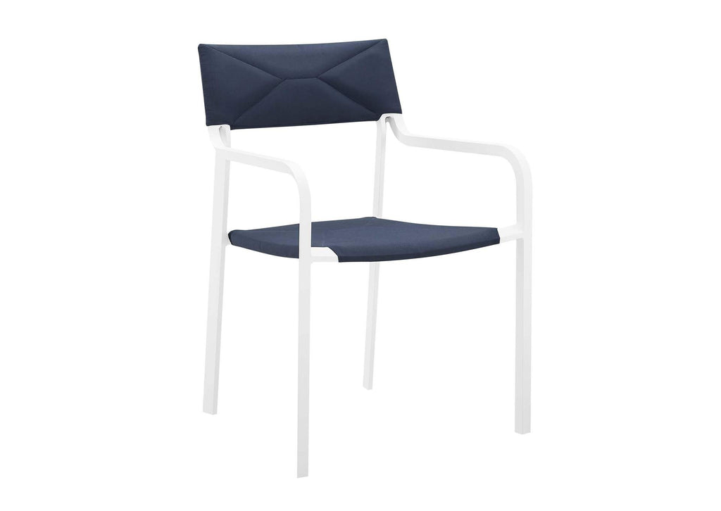 EEI-3962-WHI-NAV Raleigh Outdoor Patio Aluminum Armchair Set Of 2 By Modway
