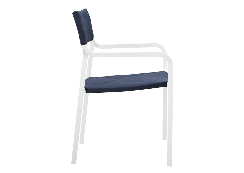 EEI-3962-WHI-NAV Raleigh Outdoor Patio Aluminum Armchair Set Of 2 By Modway