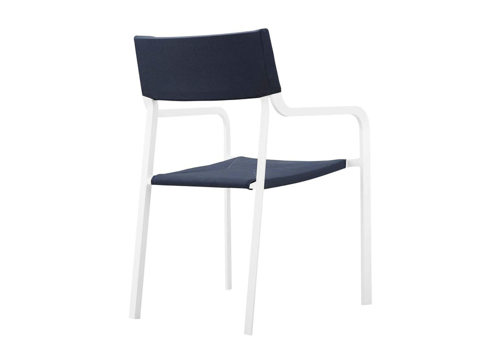 EEI-3962-WHI-NAV Raleigh Outdoor Patio Aluminum Armchair Set Of 2 By Modway