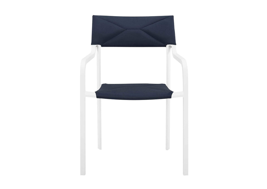 EEI-3962-WHI-NAV Raleigh Outdoor Patio Aluminum Armchair Set Of 2 By Modway