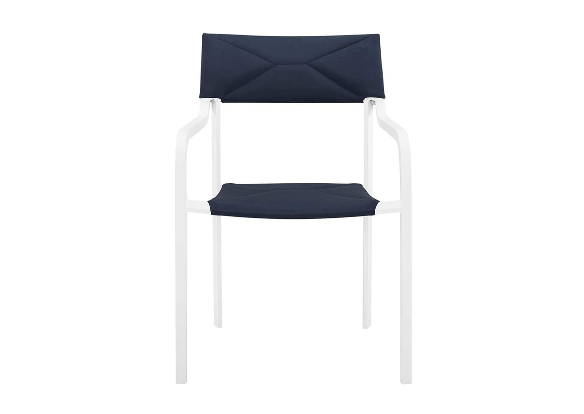 EEI-3962-WHI-NAV Raleigh Outdoor Patio Aluminum Armchair Set Of 2 By Modway