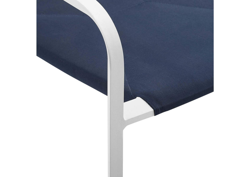 EEI-3962-WHI-NAV Raleigh Outdoor Patio Aluminum Armchair Set Of 2 By Modway