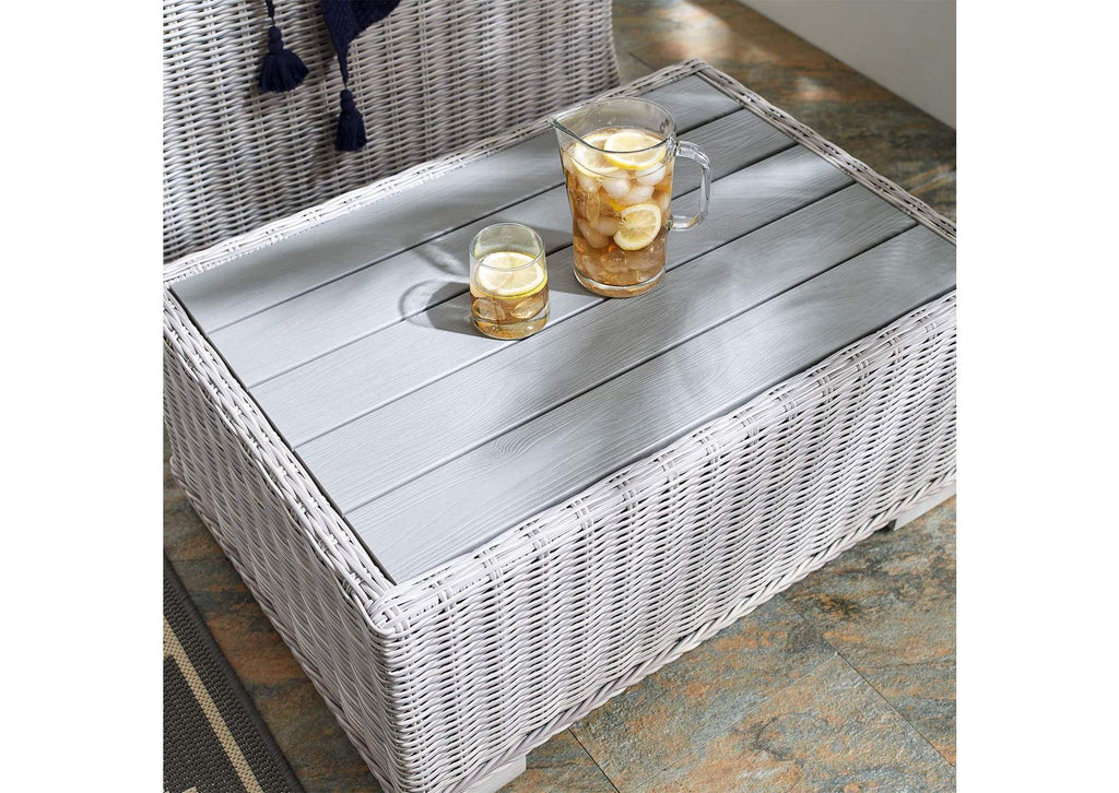 EEI-3981-LGR Conway 32" Outdoor Patio Wicker Rattan Coffee Table By Modway