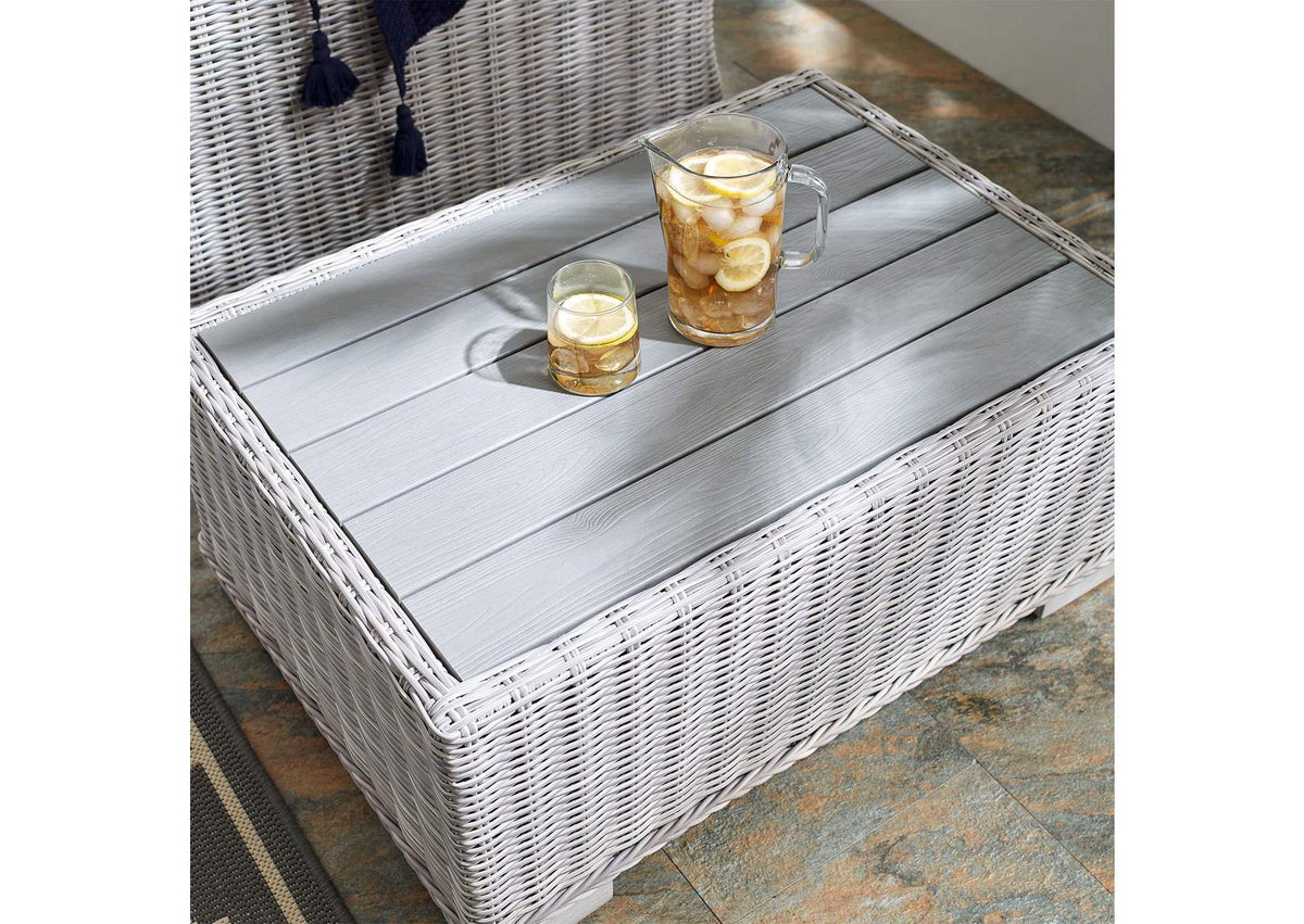 EEI-3981-LGR Conway 32" Outdoor Patio Wicker Rattan Coffee Table By Modway