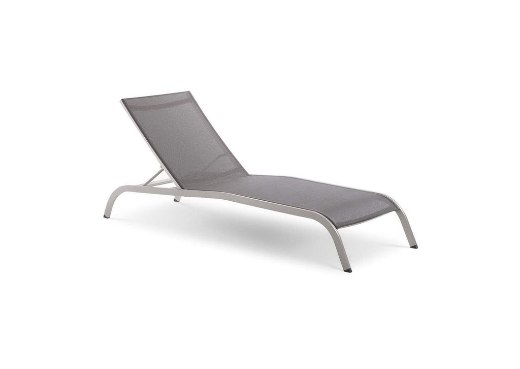 EEI-4005-GRY Savannah Outdoor Patio Mesh Chaise Lounge Set Of 2 By Modway
