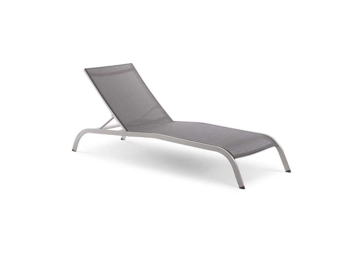 EEI-4005-GRY Savannah Outdoor Patio Mesh Chaise Lounge Set Of 2 By Modway
